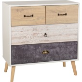Nordic 2+2 Drawer Chest White/Distressed Effect